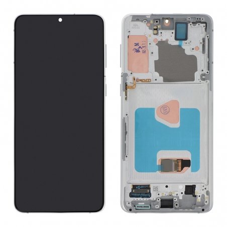 Ecran d'origine reconditionné avec châssis pour Galaxy S21 + Argent photo2