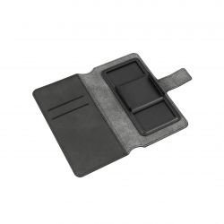 Housse portefeuille coque souple Noire universelle Taille L