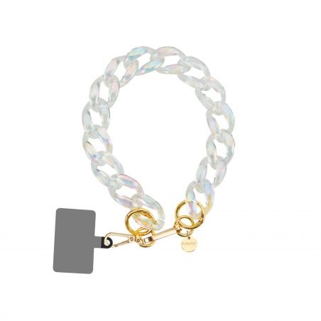 Bracelet chaîne Courte 40cm April Blanc