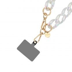 Bracelet chaîne Courte 40cm April Blanc