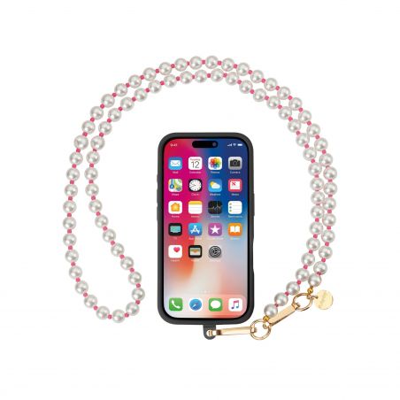 Tour de cou Tina Rose/Blanc Longueur 100 cm