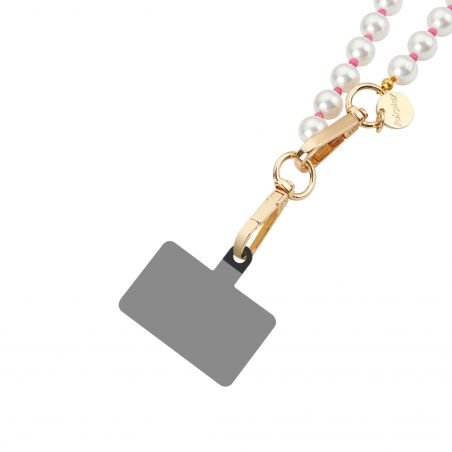 Tour de cou Tina Rose/Blanc Longueur 100 cm