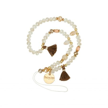 Bracelet chaîne Courte 40cm Abby Crème