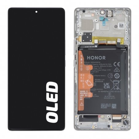 Bloc écran avec batterie d\'origine pour Honor 70 Argent photo 1