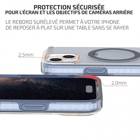 Housse Rose pour iPhone 14 Plus avec anneau métal rotatif photo 5