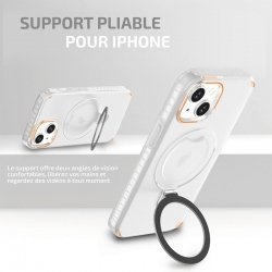 Housse Transparente pour iPhone 14 Pro avec anneau métal rotatif photo 4