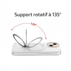 Housse Noire pour iPhone 15 Pro Max avec anneau métal rotatif photo 3