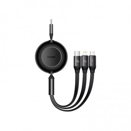 Câble 3 en 1 retractable Lightning, Micro USB et USB -C photo 1