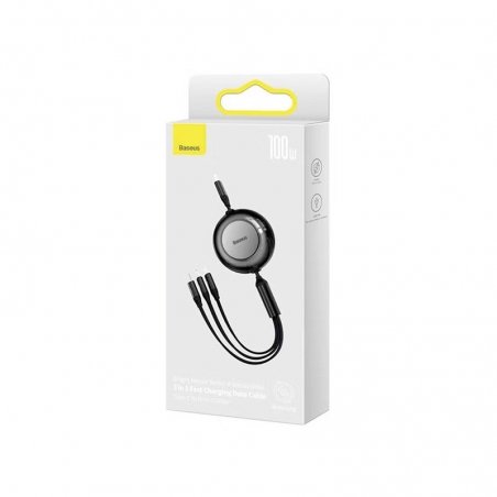 Câble 3 en 1 retractable Lightning, Micro USB et USB -C photo 2