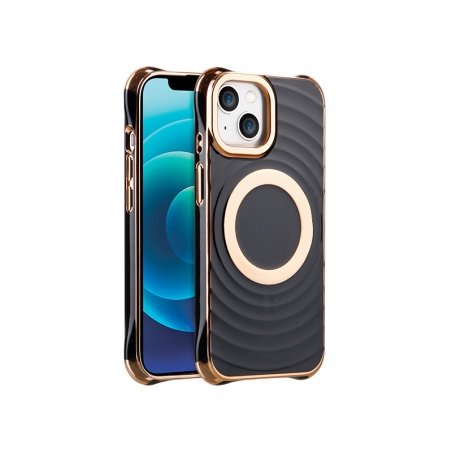 Coque cercles MagSafe noire et dorée pour iPhone 11 photo 1