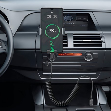 Câble USB-C vers USB-C avec cordon spirale noir photo 5