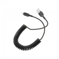 Câble USB-A vers Lightning avec cordon spirale noir photo 4