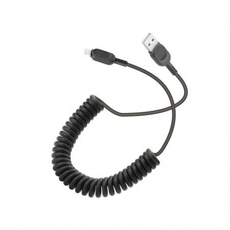 Câble USB-A vers Lightning avec cordon spirale noir photo 4