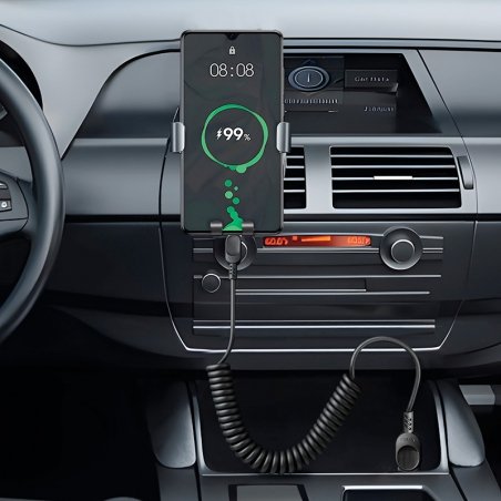 Câble USB-A vers USB-C avec cordon spirale noir photo 5