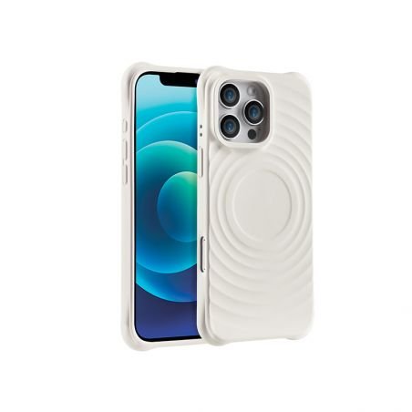 Coque cercles MagSafe blanc cassé pour iPhone 16