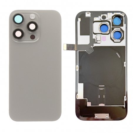 Vitre arrière complète pour iPhone 16 Pro Titane Naturel