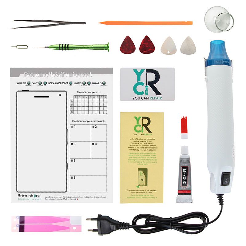 Kit de réparation avec décapeur thermique et les outils du Kit n°1