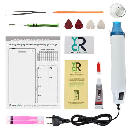 Kit de réparation avec décapeur thermique et les outils du Kit n°1