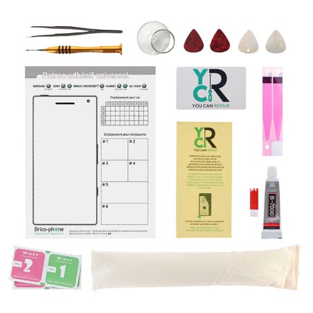 Kit de réparation avec coussin chauffant et les outils du Kit n°3