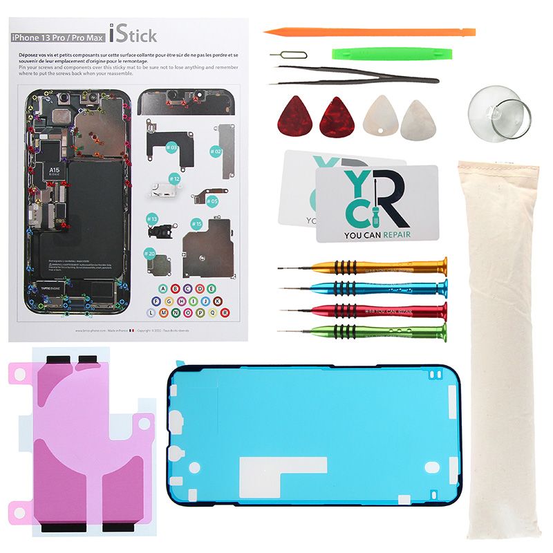 Kit de réparation avec coussin chauffant pour iPhone 13 Pro Max