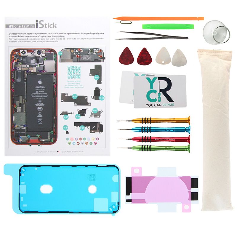 Kit de réparation avec coussin chauffant pour iPhone 12 mini