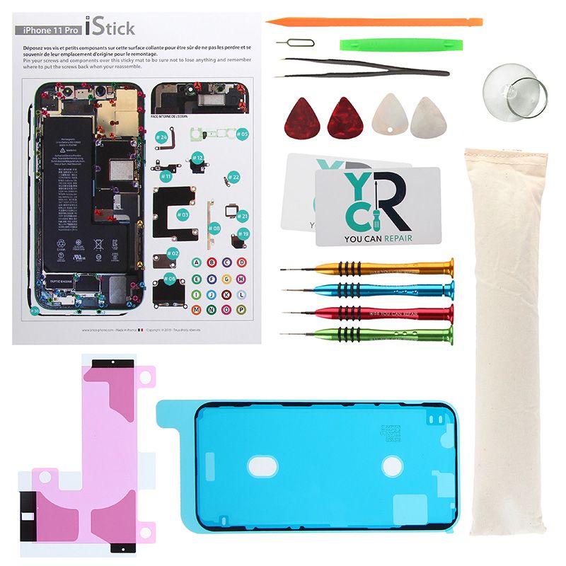 Kit de réparation avec coussin chauffant pour iPhone 11 Pro