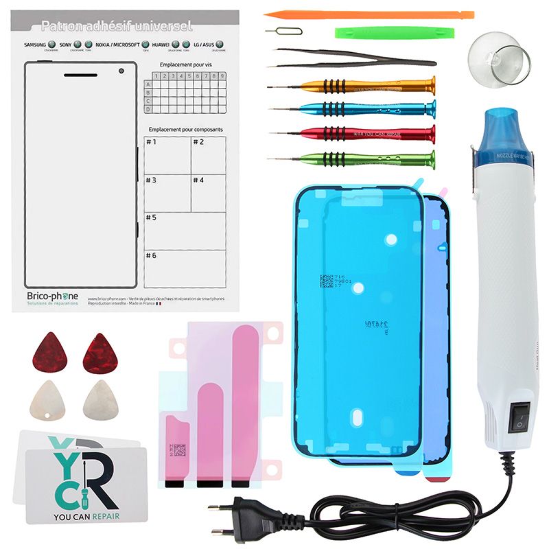 Kit de réparation avec décapeur thermique pour iPhone 16 Pro Max