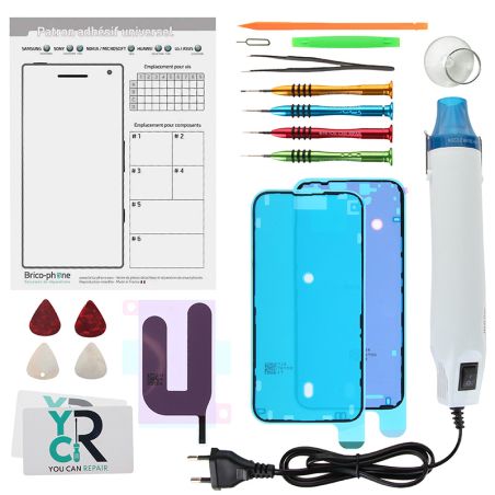 Kit de réparation avec décapeur thermique pour iPhone 16 Plus
