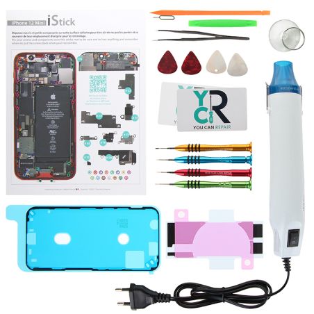 Kit de réparation avec décapeur thermique pour iPhone 12 mini