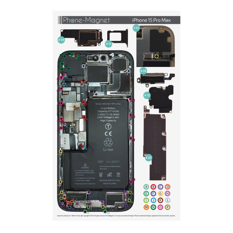 Support magnétique montage démontage iPhone 15 Pro Max | Brico-phone