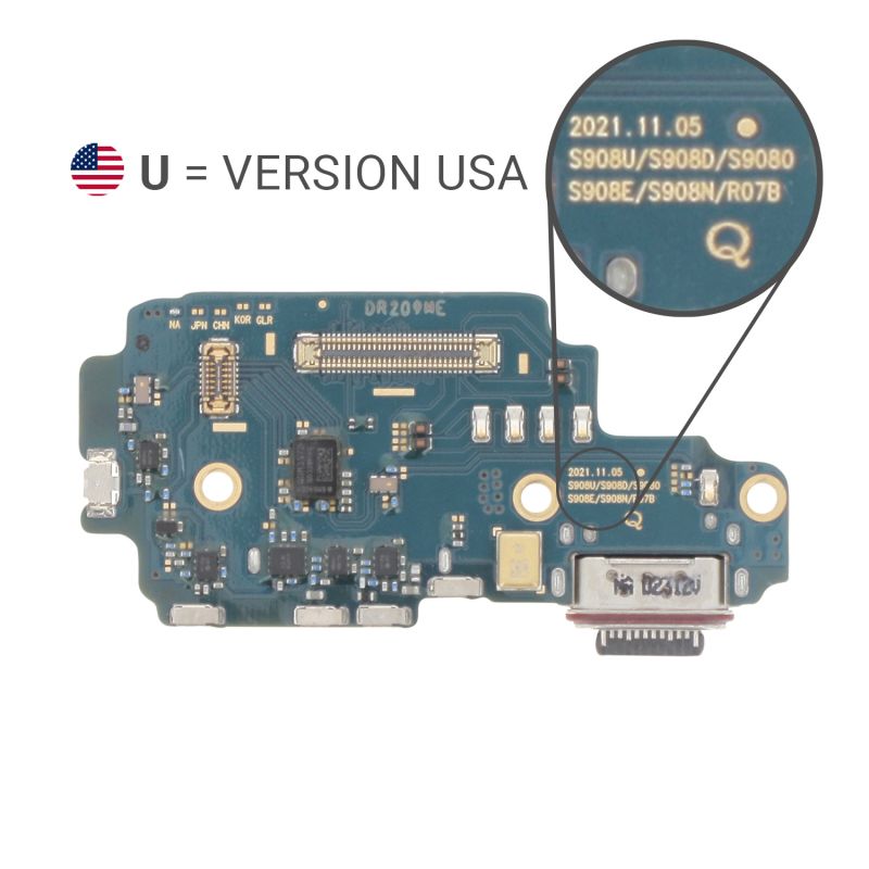 Connecteur de charge + lecteur SIM compatible pour SamsungGalaxy S22 Ultra Version US