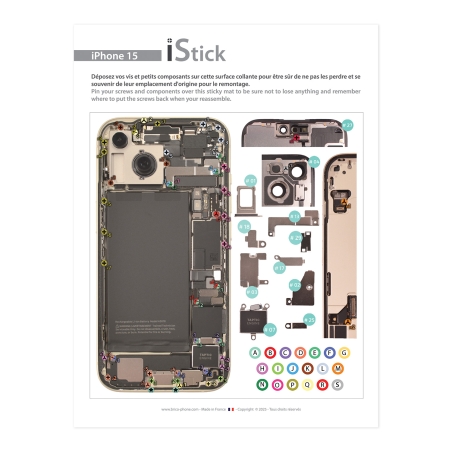 Patron adhésif d'aide au montage pas à pas pour iPhone 15 photo 2
