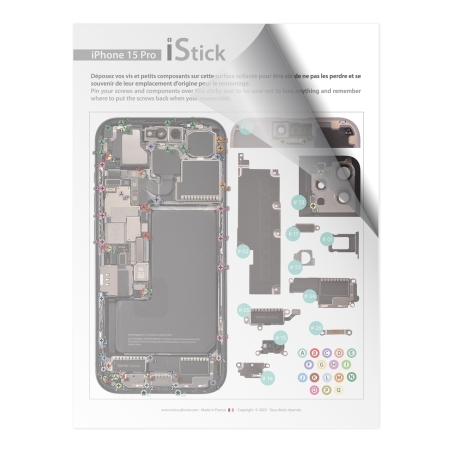 Patron adhésif d'aide au montage pas à pas pour iPhone 15 Pro photo 1