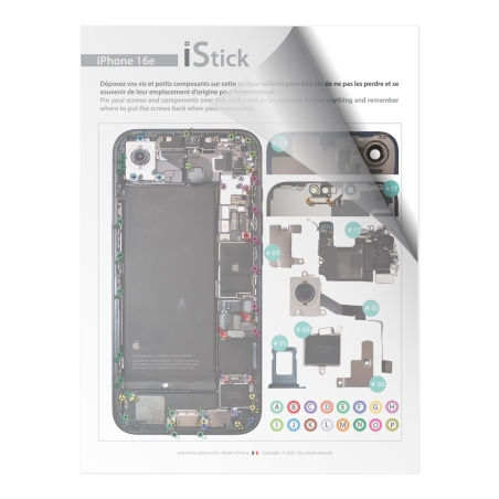 Patron adhésif d'aide au montage pas à pas pour iPhone 16e photo 1