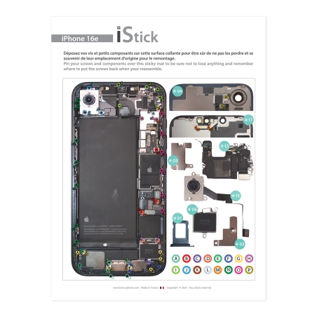 Patron adhésif d'aide au montage pas à pas pour iPhone 16e photo 2