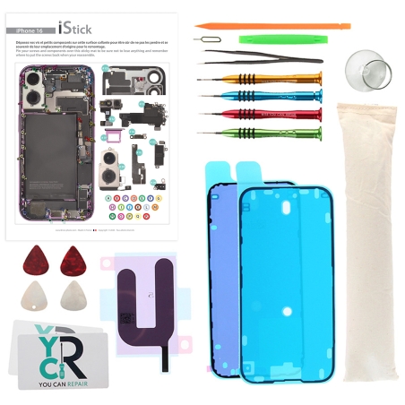 Kit de réparation avec coussin chauffant pour iPhone 16