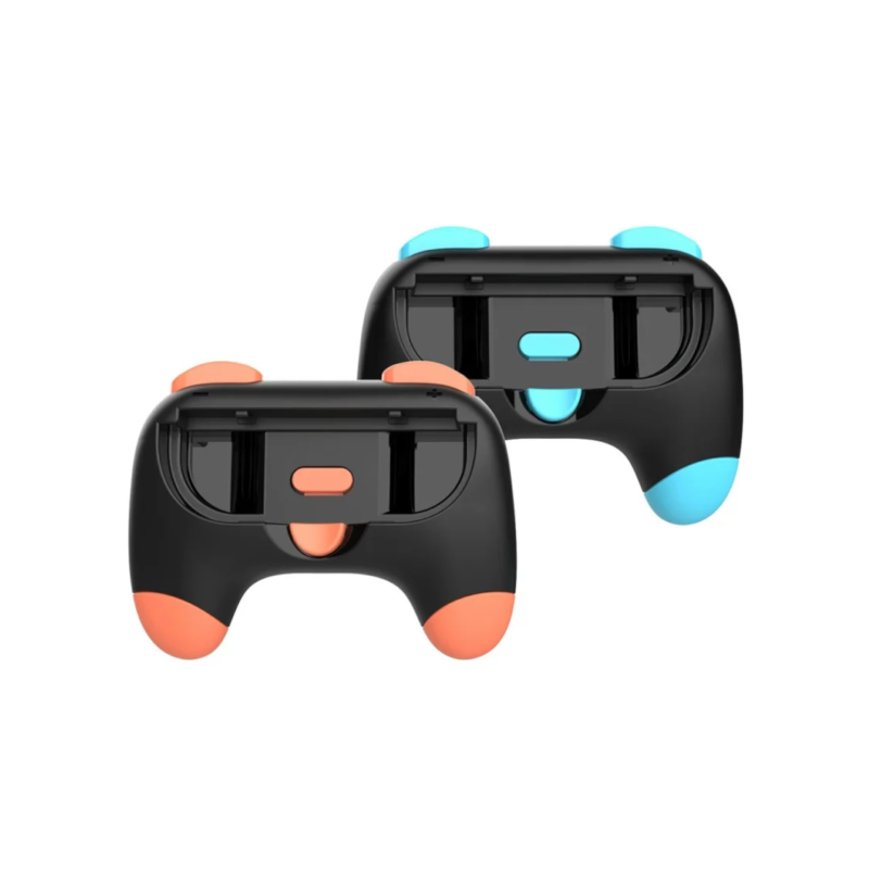 Lot de 2 controleurs grip Bleu orange pour JoyCon Nintendo Switch 2 photo 1