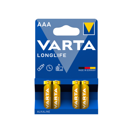 Pack 4 Piles Alcalines -AAA-Longlife- VARTA photo 2