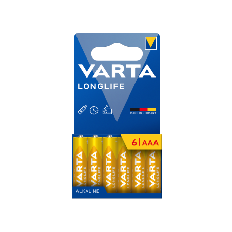 Pack 6 Piles Alcalines -AAA-Longlife- VARTA photo 2
