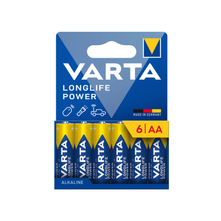 Pack 6 Piles Alcalines AA -Longlife Power- VARTA photo 2