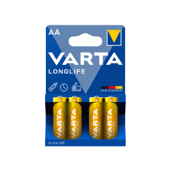 Pack 4 Piles Alcalines -AA Longlife - VARTA photo 2