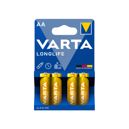 Pack 4 Piles Alcalines -AA Longlife - VARTA photo 2