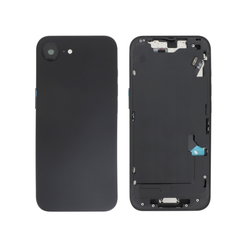 Châssis central + vitre arrière iPhone 16e Noir - Compatible photo 1