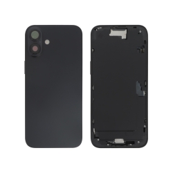 Châssis central + vitre arrière iPhone 16 Plus Noir - Compatible photo 1