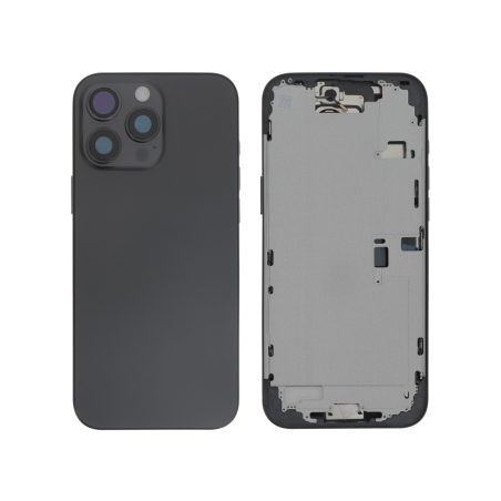 Châssis central + vitre arrière iPhone 16 Pro Max Titane Noir - Compatible photo 1