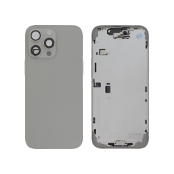 Châssis central + vitre arrière iPhone 16 Pro Max Titane Naturel - Compatible photo 1