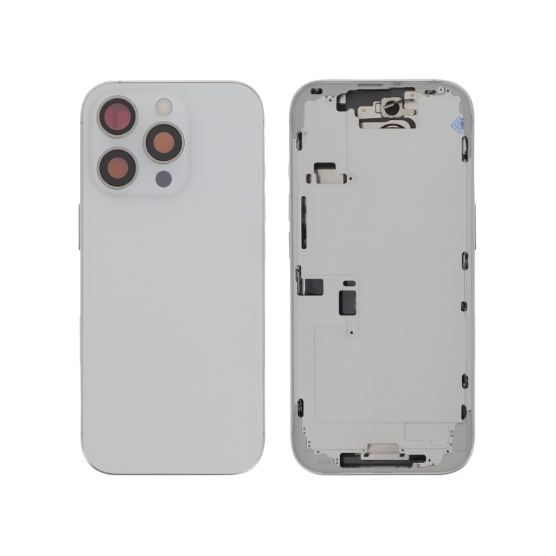 Châssis central + vitre arrière iPhone 16 Pro Titane Blanc - Compatible photo 1