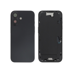 Châssis central + vitre arrière iPhone 16 Noir - Compatible photo 1