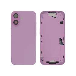 Châssis central + vitre arrière iPhone 16 Rose - Compatible photo 1