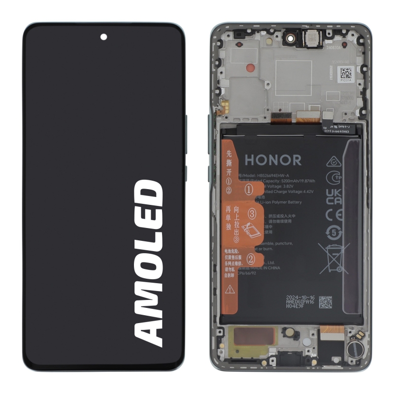 Bloc écran complet avec châssis et batterie pour Honor Magic6 Lite - Vert photo 1